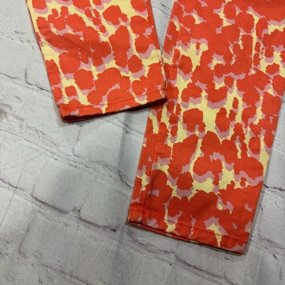 GAP KHAKIS BY GAP skinny mini Vibrant Orange and Cream cropped Pants size 4 Nwot - Picture 15 of 16